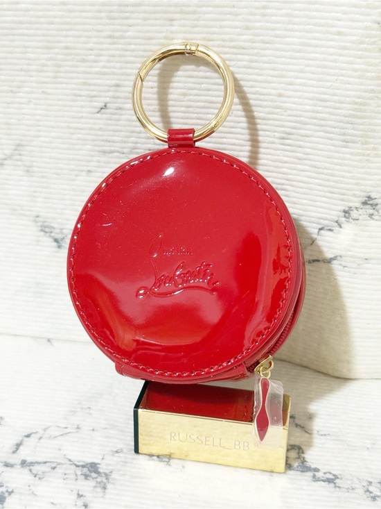 Christian Louboutin Accessories - Christian Louboutin Red Patent Round Keyring Charm